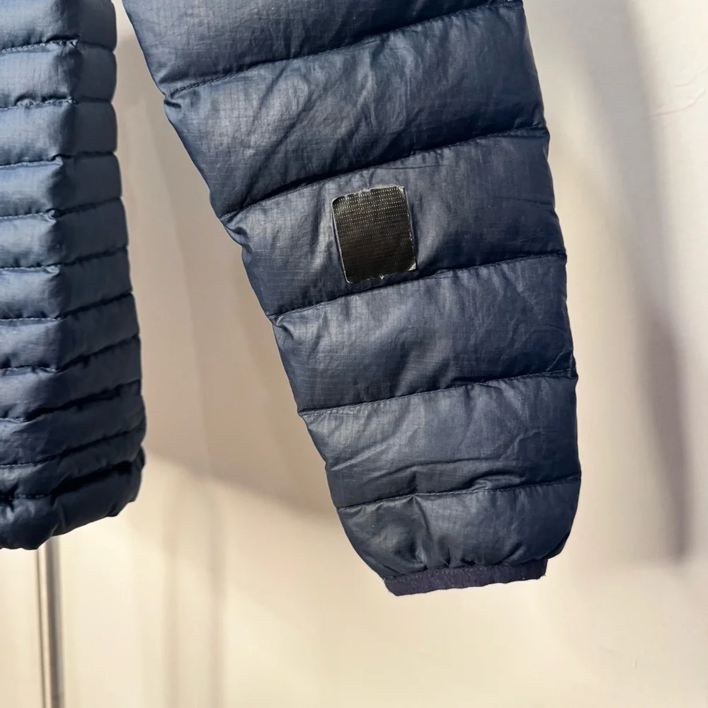 Patagonia Down Sweater Hoody Puffer Jacket Navy / Turquoise Blue Women’s XS - Picture 9 of 14